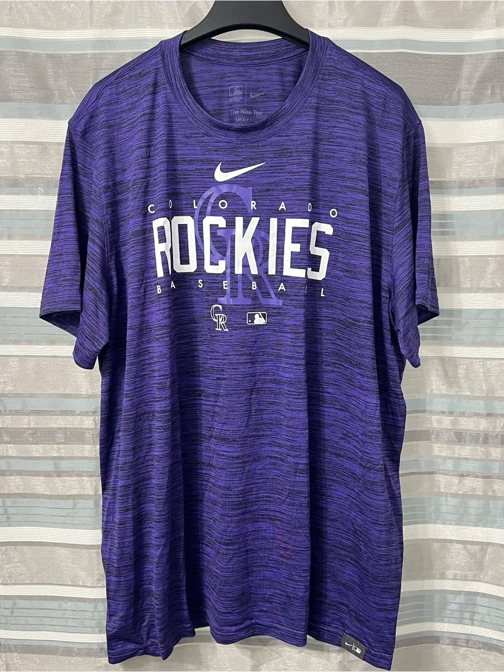 Nike Colorado Rockies Baseball Purple Graphic Performance Tee - Men's
